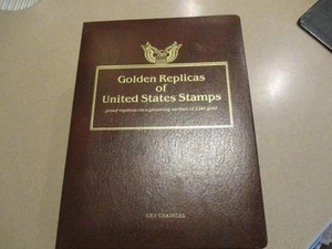 Golden Replicas of United States 22K Stamp Collection Of 90 Gold Replica Stamps - Picture 1 of 11