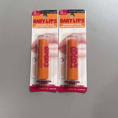 Lot of 2 Maybelline New York Baby Lips 15 Cherry Me Glow Balm 2098230 New Sealed - Image 1 of 2