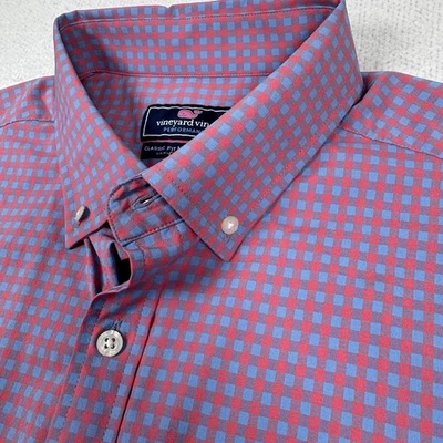 Vineyard Vines Performance Classic Fit Murray Shirt Mens Large Gingham Plaid - Image 1 of 4
