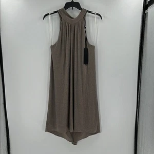 Halston Women's Halter High Neck Mini Dress - Blush Metallic - XL - NWT - Picture 1 of 8