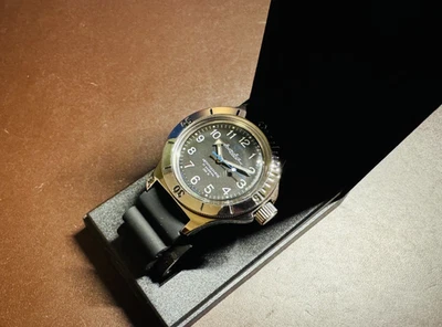 Vostok Amphibia 120811 Watch Diver Mechanical Automatic Black USA Seller - Image 1 of 4