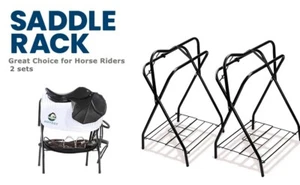2pcs Folding Saddle Rack Stand 23.62" L x 19.29" W x 35.43" H Freestanding Horse - Picture 1 of 5