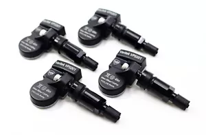 4 TPMS Tire Pressure Sensors Gloss Black Aluminum Valve Stems for Mercedes Benz - Picture 1 of 7