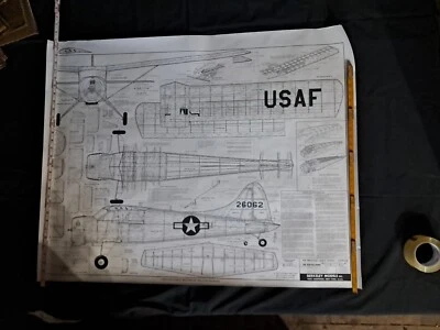 Model Airplane Large Printed Plan RC Scale Plane Drawing Beaver P25 - Image 1 of 3