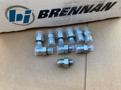 BRENNAN 10 PACK Stainless 6400-08-06 1/2" MALE JIC x 3/8" MALE O-RING BOSS ORB HYDRAULIC