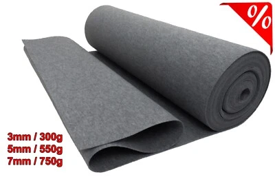 Filz Stabilisierter Grau Filzstoff 50x150cm Stark 3,0mm 5,0mm 7,00mm meterware - Bild 1 von 2