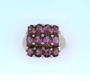 LADIES YELLOW GOLD 10KT OVAL AMETHYST RING SIZE 7.25 - Picture 1 of 3