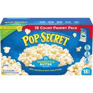 Pop Secret Microwave Popcorn, Homestyle Butter Flavor, 3 oz Sharing Bags, 18 Ct - Picture 1 of 1