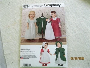 Simplicity 8714 Keepers Dolly Duds Designs 18" doll clothes (O) - Picture 1 of 2