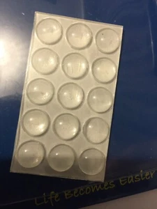 SELF ADHESIVE CLEAR POLYURETHANE BUMPERS PROTECTORS QUIETNERS 10 X 3 MM QTY 15 - Picture 1 of 3