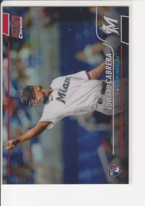 2022 Topps Stadium Club Cromo EDWARD CABRERA Rosso Rifrattore RC/5 SSP Marlins 16 - Foto 1 di 2