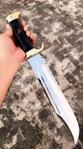 18 ZOLL HANDGEFERTIGT D2 STAHL JAGD KROKODIL DUNDEE FESTES BOWIE MESSER MIT Hülle - Bild 1 von 6