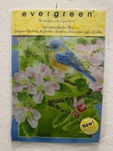 Evergreen Garden Flag - 12"x18" - "Bird & Flowers" - Picture 1 of 1