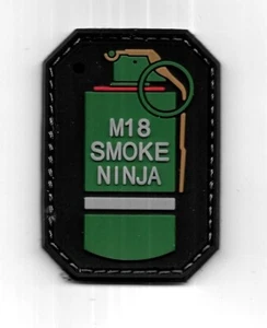 A r m y Milit. M18 Smoke Ninja  3D PVC  Tactical Morale Badge Rubber Patch KLETT - Bild 1 von 2