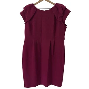 ASOS Curve Dress Size 18 Burgundy Red Holiday Modest Office Career Business Chic - Picture 1 of 18