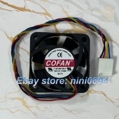 COFAN F-4010M12Blll 12V 0.09A 4010 4cm 4-Wire Cooling Fan - Image 1 of 2