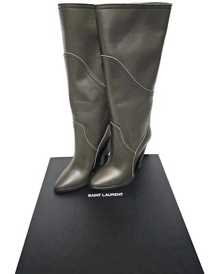 Genuine YSL Saint Laurent Kensington 110 Tall Boot in Antracite, EU 39.5/ US 8.5 - Image 1 of 4