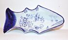 Vtg Meissen Blue Onion Danube Fish Shape Dish Hand Painted German Porcelain Bowl