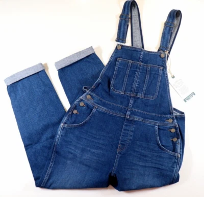 FAT FACE LEWES STRETCH COTTON DENIM DUNGAREES BLUE 971045 WOMEN UK22 SHORT - Image 1 of 4