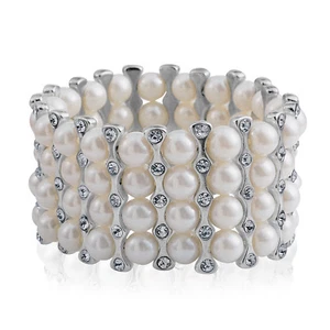 PULSERA ELÁSTICA DE PERLAS FALSAS #pulsera elástica de perla falsa #pulseras #pulsera - Imagen 1 de 4