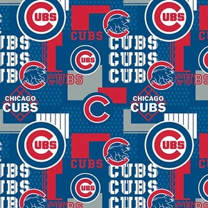 BTHY MLB Chicago Cubs Logo Patch Cotton Fabric By The Half Yard Major League - Picture 1 of 1