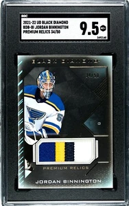 2021-22 UD schwarzer Diamant Jordan Binnington 4 Farben Patch BDB-BI Qualität SGC 9,5 MT + - Bild 1 von 2