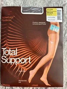 Vintage JCPenney Active Legs Total Support Pantihose Short Taupe Pantyhose - Picture 1 of 2