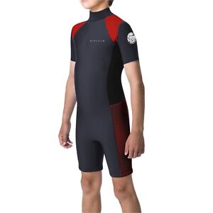 RIP CURL Junior Boys Aggrolite Spring Shorty Wetsuit Blue and Red