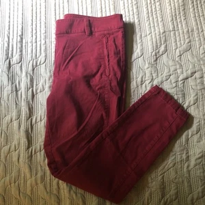 Loft Skinny Ankle Damenhose Größe 10 Burgunderrot Stretch Reißverschlusstaschen - Bild 1 von 10