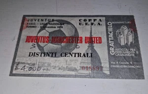 BIGLIETTO STUB - JUVENTUS V MANCHESTER UNITED - COPPA UEFA - NOVEMBRE 1976 - Foto 1 di 1