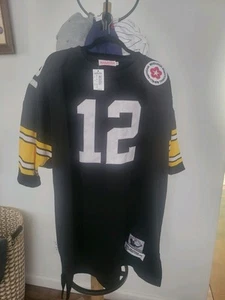 Terry Bradshaw #12 Pittsburgh Steelers 1976 HOME Throwback Football Jersey sz 56 - Picture 1 of 2