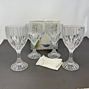 4 Mikasa Park Lane Crystal Glass Goblets 6.75in Set of 4 in Box - Picture 1 of 10