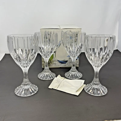 4 Mikasa Park Lane Crystal Glass Goblets 6.75in Set of 4 in Box - Image 1 of 4