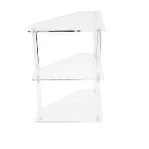 `Acrylic Corner Side Table Small 3 Tier Triangular End Table For Living Room - Picture 1 of 12