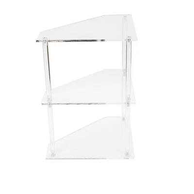 `Acrylic Corner Side Table Small 3 Tier Triangular End Table For Living Room - Image 1 of 4