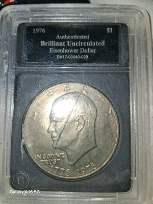 1776-1976 Eisenhower Silver Dollar No Mint Mark - Image 1 of 2