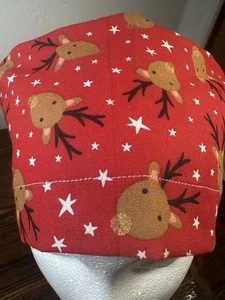 Winter Reindeer Euro Surgical Scrub Cap - Picture 1 of 4
