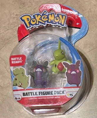 Pokemon Battle Figure Pack Larvitar + Morpeko Hangry NUEVO Sellado en Caja Triturada Foto 1 de 2