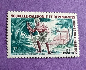 Nueva Caledonia 1967 -MNH Scott 356. Día del sello. Cartero siglo XIX. - Imagen 1 de 1