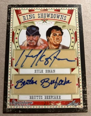 Leaf Wrestling 2016 doble autógrafo automático rojo 2/5 Brutus Beefcake & Hulk Hogan Foto 1 de 2