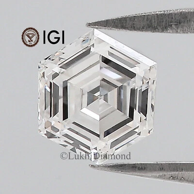 1.01 CT IGI Certified Hexagonal Step Cut White -D Color VVS2 Clarity Lab Diamond - Image 1 of 4