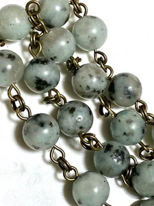 Teal Kiwi Jasper Stone Necklace, Mushroom, Leaf Branch, Fortune Cat, Paw, Acron - Picture 1 of 18