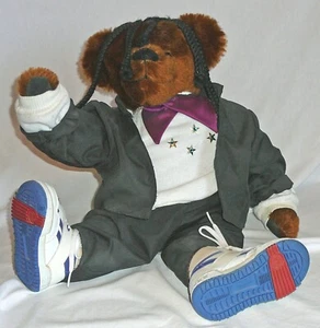 Oso Whoopi Goldberg artesanal vintage años 80. Totalmente articulado, 20" de alto. PRECIO DE VENTA - Imagen 1 de 1