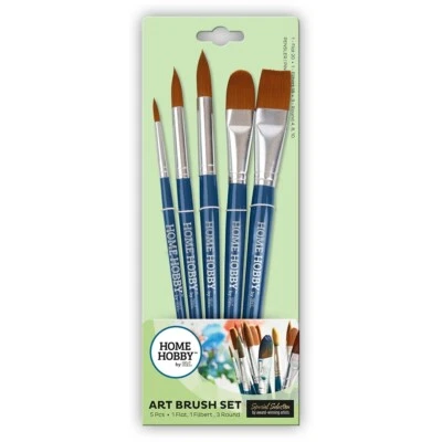 Synthétique Art Brosse Set Aquarelle Peinture Acrylique Haute Qualité 5 Brosses - Photo 1/4