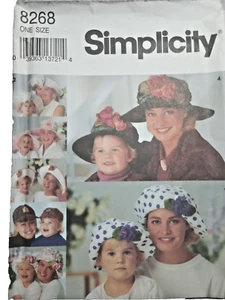 Simplicity 8268 Mutter Tochter Hüte beide Größen enthalten Nähmuster neu - Bild 1 von 5
