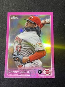 2015 Topps Chrome Pink Refractors Reds Baseball Card #104 Johnny Cueto