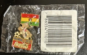 Coca Cola Bolivia USA World Cup 1994 Lapel Pin Flag Striker the Dog Soccer Ball - Picture 1 of 3