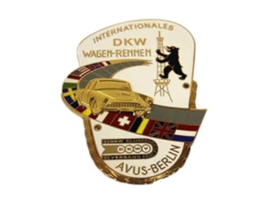 Emaille Kühlerplakette Plakette Emblem Schild DKW Wagenrennen Avus Berlin - Picture 1 of 4