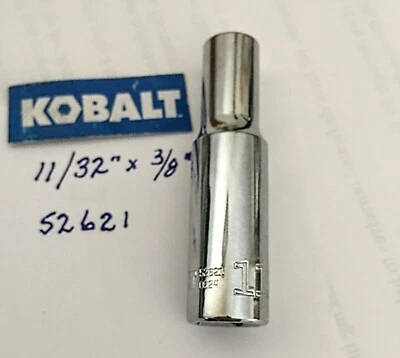 KOBALT  11/32"  x   3/8" DR  DEEP SOCKET   6 Point  #52621 -  Free USA  Shipping - Image 1 of 3