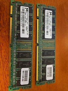 TWO(2) 128MB PC100 SYNCH 100MHz MT16SDT1664AG - 10EC7 - Picture 1 of 2